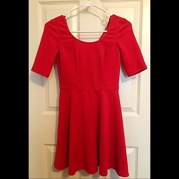 Red Dress with Lace Detailing - Picture 1 of 3